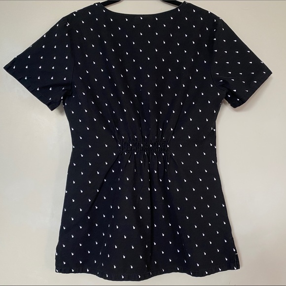Sanrio Hello Kitty Women’s Black Polka Dot Pockets 100% Cotton Top Blouse XS - Picture 3 of 7